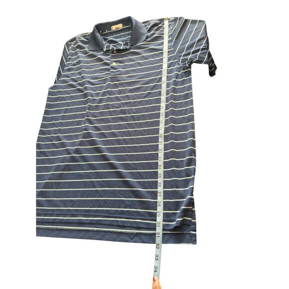Peter Millar Summer Comfort Blue Striped Golf Short Sleeve Polo Shirt Large - Picture 13 of 13